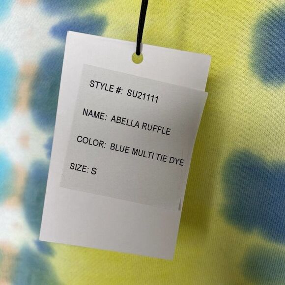 Generation Love Blue Tie-Dye Abella Ruffle Sweatshirt NEW $148 Womens Small S - Picture 12 of 12